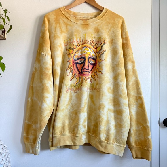 Sublime Tour Crew Neck Sweatshirt in Yellow | Urban Outfitters - Picture 1 of 5